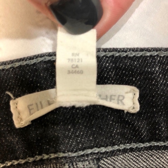 Eileen Fisher Straight Leg Jeans Black Size 4 Organic Cotton - Picture 8 of 9